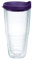 Tervis Gobelet isotherme en plastique transparent et coloré avec couvercle violet royal 680 ml