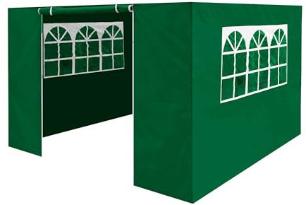 Dellonda Premium Side Walls/Doors/Windows for Gazebo/Marquee, Fits 2 x 2m Models - Dark Green - DG144