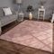 TT Home Wohnzimmer Teppich Hochflor Langflor Kunstfell Weich Modern Unifarben Flauschig, Farbe: Rosa Pink, Größe:120x160 cm