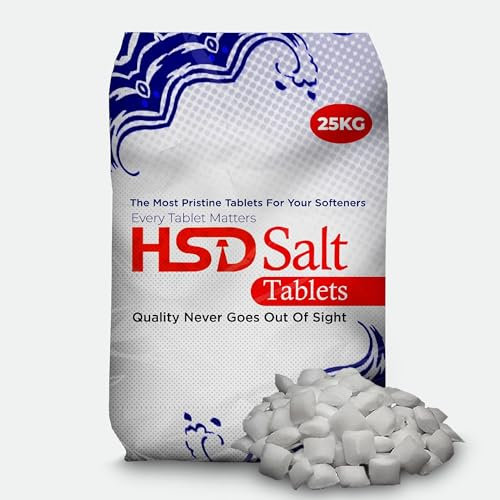 HSD salt tablets 25kg Bags Best for Laundry Kitchen Dish Washing, Compatible to all water softener salt tablet 25kg Food Grade 100% Genuine British dishwasher salts (2 Bags)
