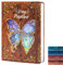 Liniertes Tagebuch Notizbuch, B5 3D Schmetterling geprägtes Hardcover Schreib-Tagebuch mit elastischem Verschlussband, 192 Seiten liniertes Papier für Schule, Büro, Zuhause, 22,9 x 17,5 cm (braun)