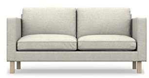 comfortly Ersatzbezug für 2-Sitzer-Sofa, handgefertigt, kompatibel mit Karlstad-Couch – nur Bezüge (strapazierfähig, cremefarben)