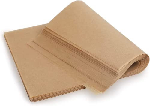 Lot de 100 feuilles de papier sulfurisé prédécoupées Marron 25 x 35 cm
