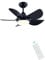 Newday 30 Inch Bedroom Ceiling Fan with Light and Remote Control, Small Black Ceiling Fan with Light Reversible, Quiet Ceiling Fan Lamp with 3 Speed, 4 Timer for Bedroom Living Room Kitchen Study