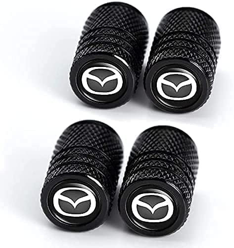 KAXUE 4 Stück Auto Ventilkappen für Mazda 3 Axela 6 ATENZA MX-5 CX-3 CX-4 CX-5, Staubschutz-Ventildeckel mit Dichtungsring, Auto Rad Staubdicht Cap, Anschraubbarer Staubkappen