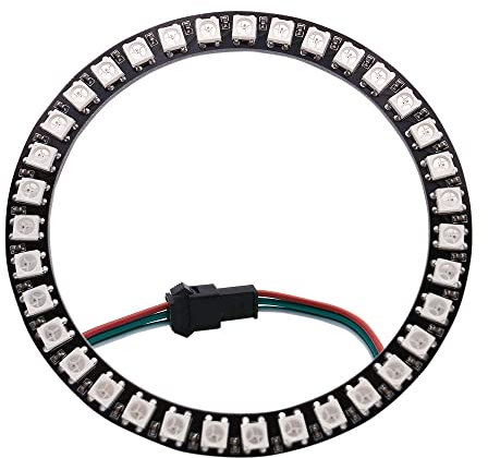 WS2WS2812B 8/16/24/35/45/60 93/241Leds Pixel Ring adressierbare geführte Module IC RGB farbenreicher runder geführter Kreis DC5V (35 LEDs, Schwarze PCB)