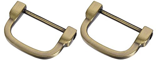 METALLIXITY Herradura D Anillos (30mm) 2uds, Atornillables U Forma Hebillas Grillete - para Auto Llaves Llavero Bolsos Cuero Artesanías, Bronce Tono