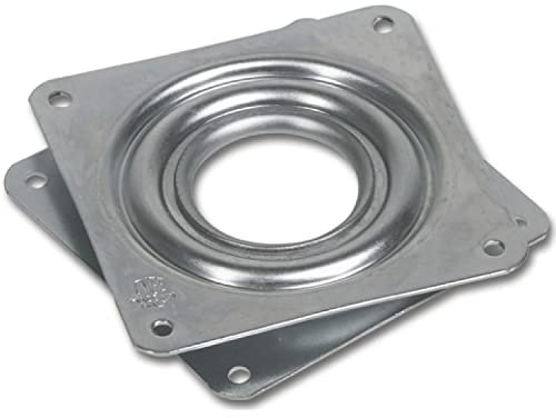 Gedotec Drehbeschlag 360° Drehteller zum Schrauben | Stahl verzinkt | Druck-Kugellager 80 kg | Schwerlast-Drehplatte 81 x 81 x 10,5 mm | 1 Stück - Drehplatte für Tischplatten - Küche - Möbel uvm.