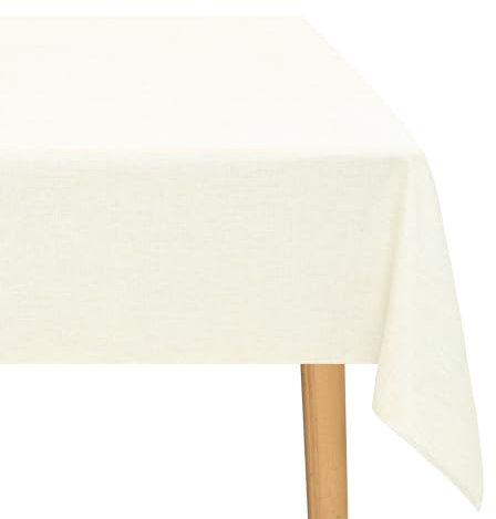JIUZHEN Champagner Tischdecke Abwaschbar Tischdecken Leinenoptik für Esszimmer, Garten, Outdoor,Hochzeiten Wasserabweisend Tischtuch Eckig 135X200 cm