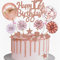 Yunchu Online Tortendeko 17. Geburtstag Mädchen - Happy Birthday Cake Topper Roségold - Kuchen Topper 17 Jahre - Kuchendeko Cupcake Toppers