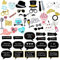 EUDUQ 52 Stück Fotobox Accessoires Hochzeit,Foto Requisiten Hochzeit Foto Booth Props Fotoautomat Requisiten Mode Fotoboxzubehör für Wedding JGA Partydeko Geburtstag