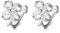 Reffeer Ohrclips aus massivem 925er-Sterlingsilber mit kubischen Zirkonia und Blumen-Clip-On-Ohrmanschetten für Frauen, Blumenklee-Manschettenohrringe, nicht durchdringend (A-Silber)