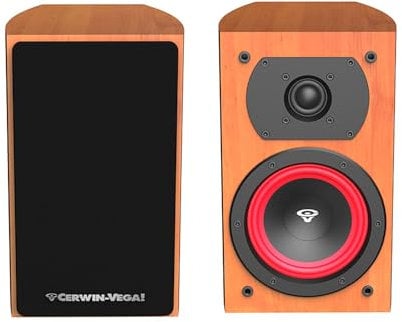 CERWIN-VEGA! Home Audio LA165 6.5 2-Way Bookshelf Speakers (Cognac)