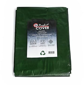 Perfect Cover Bâche étanche Forte avec Oeillets pour Meubles de Jardin, Piscine, Voiture, Caravane - résistante aux UV, indéchirable, sur Mesure (Vert, 3x4M)