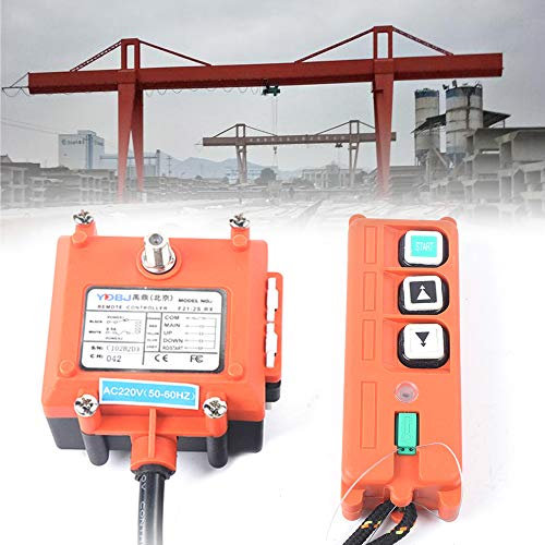 Kaichenyt Industrielle Funkfernbedienung, 220V Kransteuerung Steuerung Sender Funk Fernbedienung Kran Steuerkabellänge 1.3m Mini Elektrische Hoist Seilhebezug Winde Kran Fernbedienung