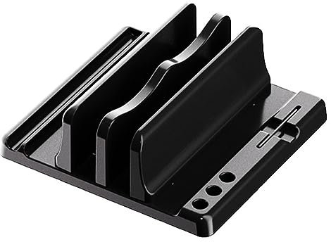 Hopbucan Supporto Universale Verticale per Laptop in Plastica, Scaffale di Archiviazione Verticale per Notebook e Tablet per Pc, Laptop e Computer Tablet.