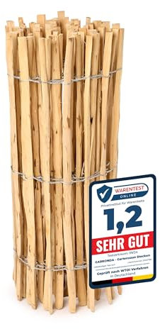 Garronda Cloture Jardin Exterieur à Planter en noisetier, clôture Jardin, clôture Bois, Bordure en Bois pour Jardin, ganivelle de Potager Exterieur GD-0079 (Écart des Lattes: 3-5 cm, 100 cm x 5m)