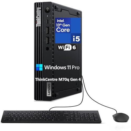 Lenovo ThinkCentre M70q Gen 4 MFF Tiny 1L Mini PC Business Desktop Computer, 13th Gen Intel 10-Core i5-13400T (Beat i7-12700T), 16GB DDR4 RAM, 512GB PCIe SSD, WiFi 6, RJ45, Windows 11 Pro Vent-HEA