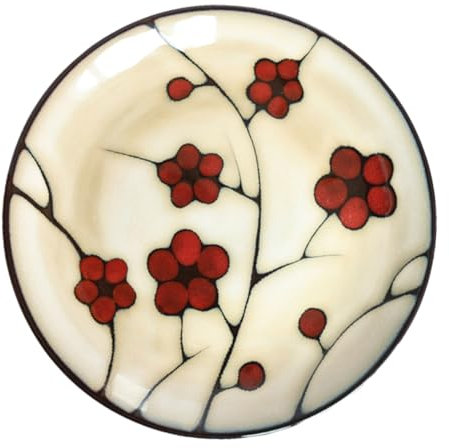 FUNOMOCYA Assiette De Service En Céramique Japonaise Pour Desserts Apéritifs Salades De Fruits Matériau Lisse Motif Attrayant