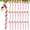 24 Stück Zuckerstangen Deko Weihnachtsbaumschmuck, Christbaumschmuck Zuckerstangen Weihnachten Deko Weihnachtsdeko Weihnachtsbaum Deko (Rot)