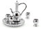 IKOPFLN Silber Puppenhaus Zubehör Miniatur Zubehör Puppengeschirr Miniatur Teeservice Geschirr Puppenhaus Küche Zubehör