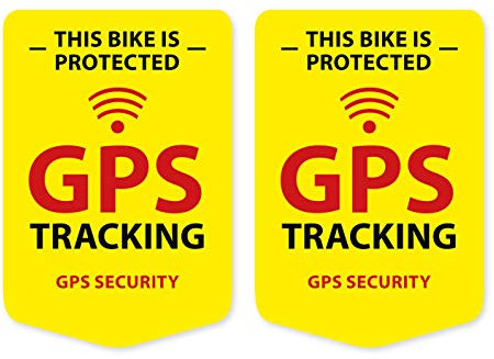 GPS Tracking Aufkleber Fahrrad Sticker 2 Stück Bike Sticker Wetterfest UV-Beständig (Gelb)