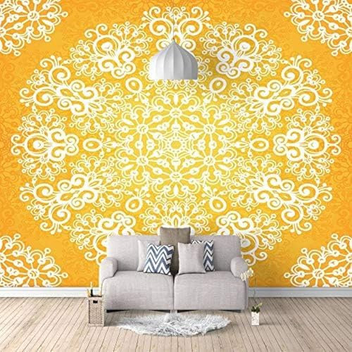 Golden Yellow Print 3D Wallpaper Home Dining Room Sofa Bedroom Living Room TV Backdrop-430cm×300cm
