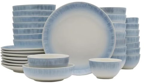 SGKOMN Juego de vajilla de 32 Piezas para 8 Platos y Platos Platos de Cena Disfruta de la Cena Familiar Diaria