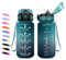 Borraccia Bambina 500ml, Bottiglia Motivazionale con Cannuccia, a Prova di Perdite, Facile Pulizia, Bottiglia Acqua con Indicatore del Tempo, Bottiglia per Ufficio, Escursionismo, Bambini, Yoga