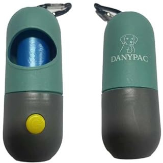 Dispensador de Bolsas higienicas para Perros - Incluye 1 rollo de bolsas y Clip de Sujecion - Ideal para Paseos diarios - Colores Turquesa y Rosado - DANYPAC (Turquesa)