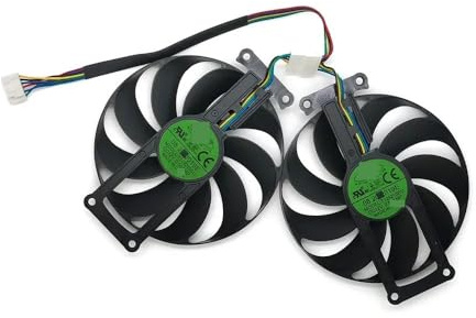 QHHOZHD Lot de 2 Ventilateurs Refroidissement pour Carte Graphique ASUS RTX 2060 Super, 12 V CC, 0,5 A, 6 Broches, pour GTX 1660/1660Ti, Dual, Evo OC, RTX2070