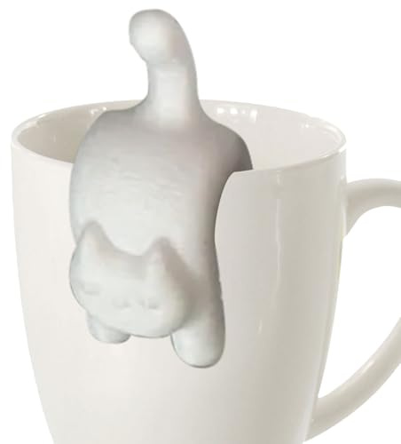 Cintre pour sachet de thé – En forme de chat – Portable et réutilisable – Figurine d'animal – Marqueur de boisson pour homme et femme – Pour la maison, le bureau, l'appar