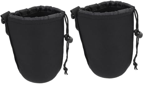 EXCEART Borsa Termoisolante in Neoprene Design Elastico Regolabile e Ganci o Nero Set da 2 Pezzi Facile da Appendere a Marsupio o Cintura Marsupio Cintura per Obiettivo Fotocamera