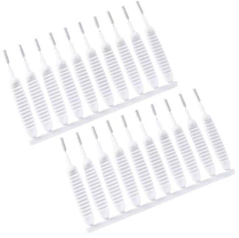 Hohopeti Lot de 60 Brosses de Nettoyage pour Bain en Plastique Blanc, Accessoires Pratiques pour Nettoyer Fentes et Trous de Pomme de Bain Efficacement