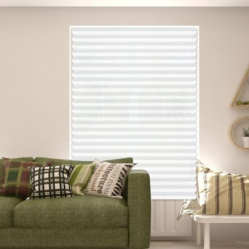 4 Pack No-Drill Temporary Blinds, Stick-On Window Coverings Easy to Cut to Size, Light Filtering Privacy Shades for Bedroom, Bathroom, Kitchen & Rental Homes