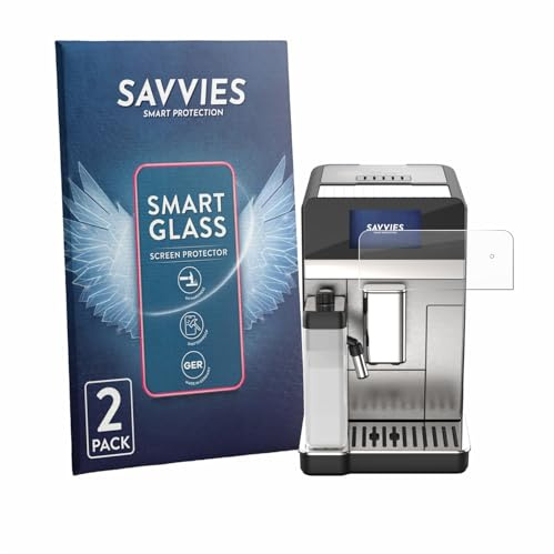 Savvies Schutzglas für DeLonghi Eletta Ultra 2026 | 2 Stück Transparenter Displayschutz Made in Germany Panzer Schutz Glas 9H Schutzfolie HD Klar Blasenfrei Einfache Montage