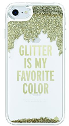 Kate Spade new york Liquid Glitter Case for iPhone 8 - also compatible with iPhone 7 - Glitter is My Favorite Color Gold/Clear