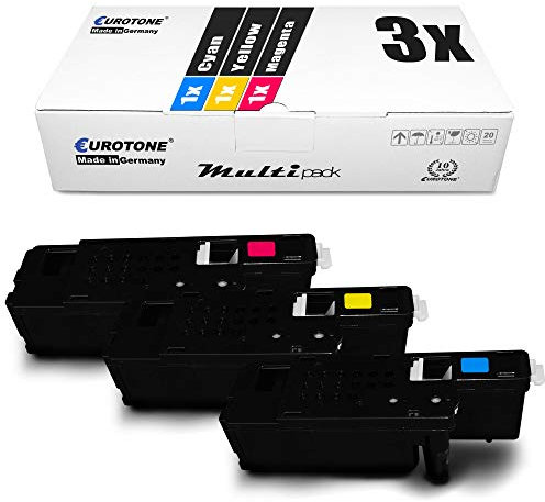 3X Eurotone Toner für Dell E 525 wie 593-BBJU - 593-BBJW Color Cyan Magenta Yellow