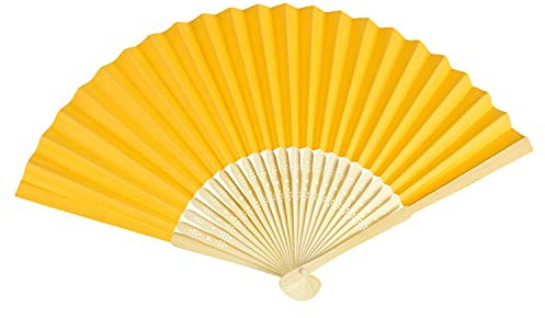 VON LILIENFELD Fächer Handfächer Bella Papierfächer Bambusstäbe Gold