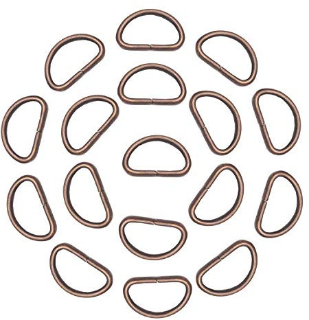 Trimming Shop D-Ring-Verschlüsse aus nicht geschweißtem Metall, strapazierfähig, für Handtasche, Rucksack, Gurtband, Geldbörse, Hundehalsbänder, Gürtel, Heimwerkerzubehör, 38 mm, Kupfer, 10 Stück