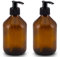 Lifestyle Lover Seifenspender aus Braunglas, Bernsteinfarben für Seife Spüli Shampoo Lotionen Braun Glas 2X 300ml