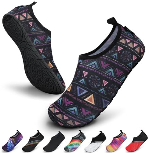 SAGUARO Damen Herren Badeschuhe Wasserschuhe Schwimmschuhe Männer Frauen Barfußschuhe für Strand,Pool,Meer,Wassersport,Surfen,Aqua Cycling,Segeln,Bootfahren,Windsurfen(Böhmische Violett, 36/37 EU)
