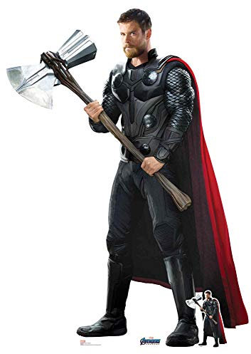 Star Cutouts Ltd SC1311 Marvel Thor Chris Hemsworth 187cm Tall Avengers Endgame Lifesize Cardboard Free Desktop Figure, Multicolour