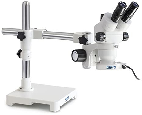 KERN OZM 902UK Optics OZM-90 Stereomikroskop-Sets, Binocular Tubus, 4.5W LED (Reflecting) Beleuchtung, Universal (Teleskoparm mit Platte)