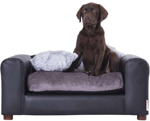 Moots Haustiersofa, Kunstleder, mittelgroß, Schwarz/Anthrazit