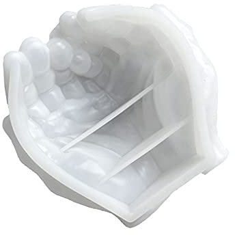 Niaciswe Epoxidharz Formen 1 Stück Silikonformen Epoxidharz 3D Doppel Hände Epoxidharz Formen Epoxidharz Form Gießharz Silikon Mold Weiße Hand für Kerzenhalter Schmuckaufbewahrung