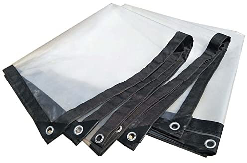 RGRE Transparente Abdeckplane Mit Ösen 2x4m, Durchsichtige Plane Wasserdicht, Reißfest Und Windschutz Kunststoffplane, Schutzplane Camping Tarp Regenplane, Holzabdeckplane