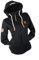 VIN TE Damen Sweat Jacke Kapuze Hoodie Fleece Übergangsjacke meliert oder unifarben S M L XL 2XL 3XL (Schwarz-Uni1739, S)