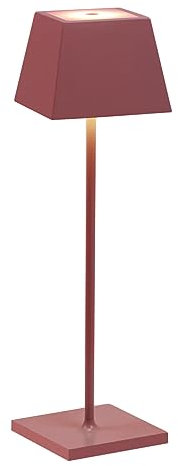 Siesta LED-Tischlampe, tragbar, wiederaufladbar, mit USB-Touch, dimmbar, IP54, Verwendung im Innen- und Außenbereich, Höhe 37 cm, 2,2 Watt, warmes Licht 2700 K, 200 lm, 9 Stunden Lebensdauer (Koralle)