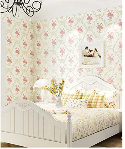 ZAHHYG Papier Peint Panoramique Fleurs Roses Beiges Papier Peint Adhesif Moderne Papier Peint 3D Salon Papier Peint Intissé Chambre D’enfants Décoration Murale Papiers Peints53x1000cm